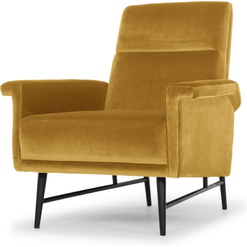 Mathise Accent Chair in Mustard Fabric on Black Steel